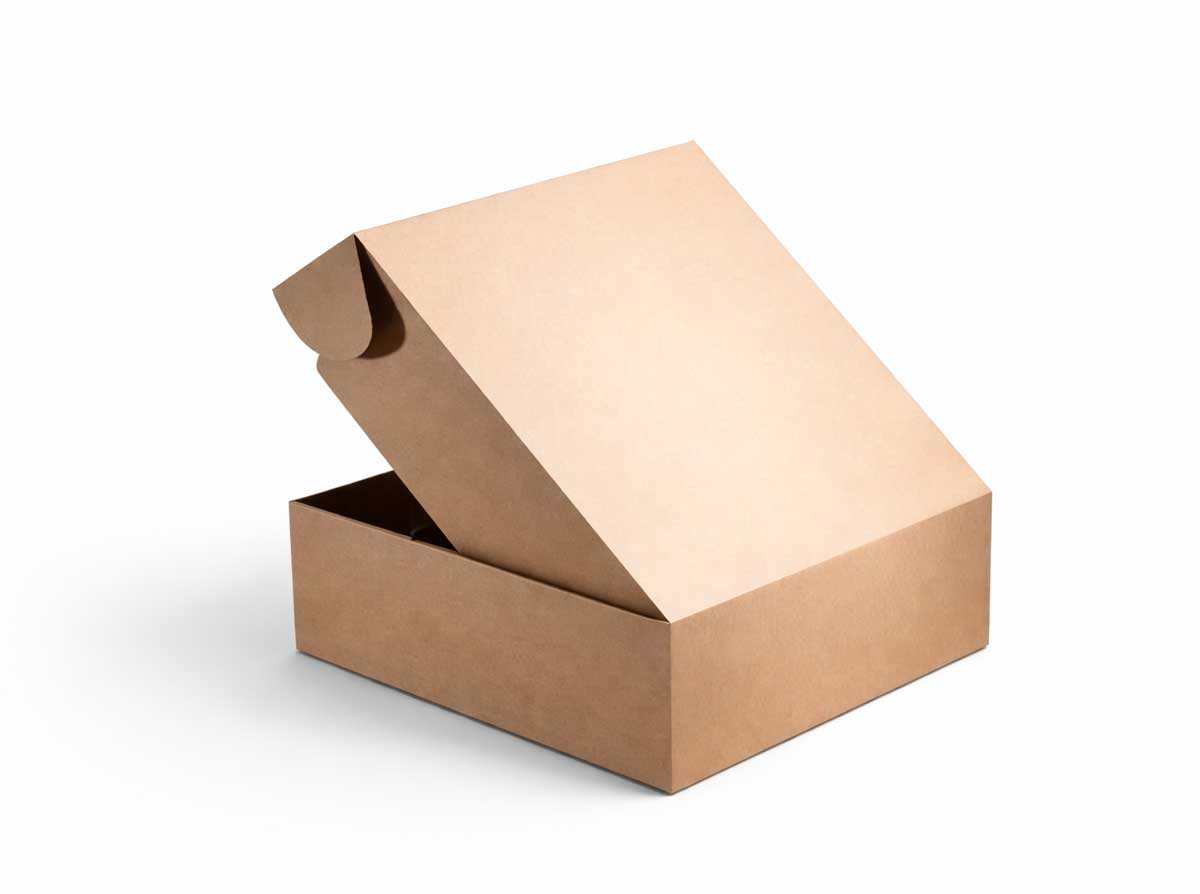 Corrugated shipping box on white background