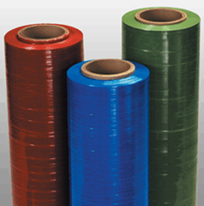 Colored stretch wrap rolls for warehouse color coding