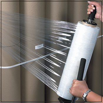 Hand stretch wrap roll for manual pallet wrapping