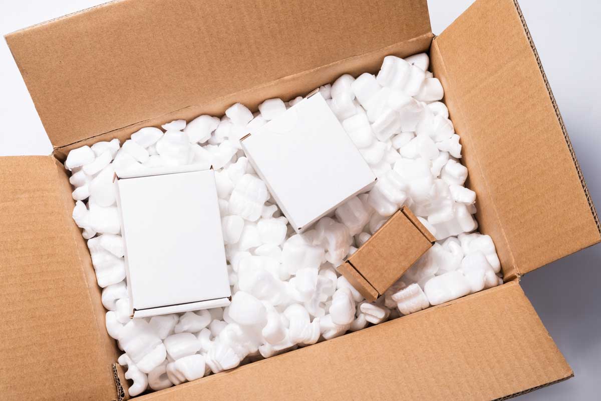 Packing peanuts for void fill and product cushioning